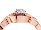 Rose gold Fancy Pink Emerald Cut Solitaire Intertwined Band Prong Setting Ring_4