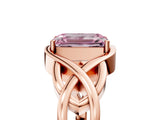 Rose gold Fancy Pink Emerald Cut Solitaire Intertwined Band Prong Setting Ring_5