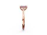 Rose gold Fancy Pink Emerald  Cut Solitaire Ring with Cathedral Band and Four-Prong Setting_83