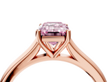 Rose gold Fancy Pink Emerald  Cut Solitaire Ring with Cathedral Band and Four-Prong Setting_85