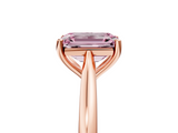Rose gold Fancy Pink Emerald  Cut Solitaire Ring with Cathedral Band and Four-Prong Setting_86