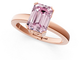 Rose gold Fancy Pink Emerald  Cut Solitaire Ring with Four-Prong Setting and Classic Band_46