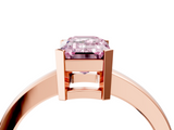 Rose gold Fancy Pink Emerald  Cut Solitaire Ring with Four-Prong Setting and Classic Band_49
