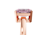 Rose gold Fancy Pink Emerald  Cut Solitaire Ring with Four-Prong Setting and Classic Band_50