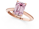Rose gold Fancy Pink Emerald  Cut Solitaire Ring with Four-Prong Setting on a Classic Band_46