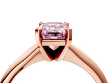 Rose gold Fancy Pink Emerald  Cut Solitaire Ring with Four-Prong Setting on a Classic Band_49