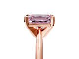 Rose gold Fancy Pink Emerald  Cut Solitaire Ring with Four-Prong Setting on a Classic Band_50