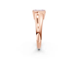 Rose gold Fancy Pink Emerald Cut Solitaire Tension Set Diamond Ring with Split Shank Band_2