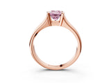 Rose gold Fancy Pink Emerald Cut Solitaire Tension Set Diamond Ring with Split Shank Band_3