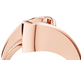 Rose gold Fancy Pink Emerald Cut Solitaire Tension-Set Diamond Split Shank Ring_4