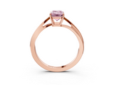 Rose gold Fancy Pink Emerald  Cut Solitaire Twist Band Ring with Four-Prong Setting_23