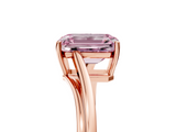Rose gold Fancy Pink Emerald  Cut Solitaire Twist Band Ring with Four-Prong Setting_25
