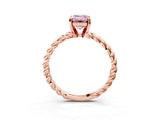 Rose gold Fancy Pink Emerald  Cut Solitaire Twisted Band with Four-Prong Setting_72
