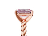 Rose gold Fancy Pink Emerald  Cut Solitaire Twisted Band with Four-Prong Setting_74