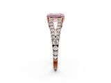 Rose gold Fancy Pink Emerald  Cut Split Shank Pave Diamond Engagement Ring with Four-Prong Setting_26