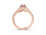 Rose gold Fancy Pink Emerald  Cut Split Shank Pave Diamond Engagement Ring with Four-Prong Setting_27