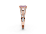 Rose gold Fancy Pink Emerald  Cut Split Shank Pave Diamond Ring with Four-Prong Setting_46