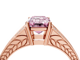 Rose gold Fancy Pink Emerald  Cut Split Shank Pave Diamond Ring with Four-Prong Setting_48