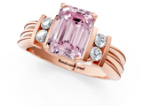 Rose gold Fancy Pink Emerald  Cut Three-Stone Channel Set Ring with Bar Prongs_54