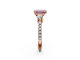 Rose gold Fancy Pink Emerald  Cut Three-Stone Diamond Pavé Band with Prong Setting_18