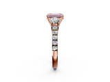 Rose gold Fancy Pink Emerald  Cut Three-Stone Diamond Pave Band with Prong Setting_39