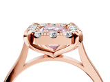 Rose gold Fancy Pink Emerald  Diamond Cluster Halo Solitaire with Four-Prong Setting_98