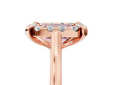 Rose gold Fancy Pink Emerald  Diamond Cluster Halo Solitaire with Four-Prong Setting_99