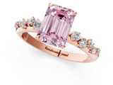 Rose gold Fancy Pink Emerald  Diamond Cluster Prong-Set Solitaire Ring_25