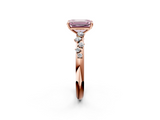 Rose gold Fancy Pink Emerald  Diamond Cluster Prong-Set Solitaire Ring_26