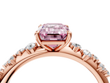 Rose gold Fancy Pink Emerald  Diamond Cluster Prong-Set Solitaire Ring_28