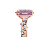 Rose gold Fancy Pink Emerald  Diamond Cluster Prong-Set Solitaire Ring_29