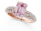 Rose gold Fancy Pink Emerald  Diamond Pavé Band Solitaire Ring with Four-Prong Setting_50