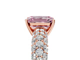 Rose gold Fancy Pink Emerald  Diamond Pavé Band Solitaire Ring with Four-Prong Setting_54