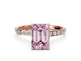Rose gold Fancy Pink Emerald  Diamond Pavé Band with Six-Prong Setting_27