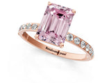 Rose gold Fancy Pink Emerald  Diamond Pavé Band with Six-Prong Setting_28