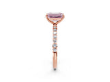 Rose gold Fancy Pink Emerald  Diamond Pavé Band with Six-Prong Setting_29