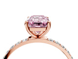 Rose gold Fancy Pink Emerald  Diamond Pavé Band with Six-Prong Setting_31