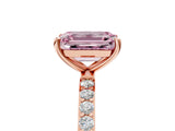 Rose gold Fancy Pink Emerald  Diamond Pavé Band with Six-Prong Setting_32