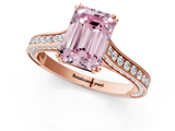 Rose gold Fancy Pink Emerald  Diamond Solitaire with Pave Band and Six-Prong Setting_20