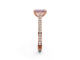 Rose gold Fancy Pink Emerald  Diamond Solitaire with Pave Band and Six-Prong Setting_21