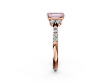 Rose gold Fancy Pink Emerald  Diamond Three-Stone Pave Band with Four-Prong Setting_22