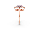Rose gold Fancy Pink Emerald  Halo Cluster Diamond Engagement Ring with Solitaire Band and Prong Setting_51