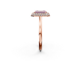 Rose gold Fancy Pink Emerald  Halo Diamond Engagement Ring with Solitaire Band and Four-Prong Setting_22