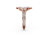 Rose gold Fancy Pink Emerald  Halo Diamond Engagement Ring with Split Shank and Four-Prong Setting 2