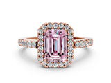Rose gold Fancy Pink Emerald  Halo Diamond Pavé Solitaire Ring_39