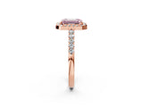 Rose gold Fancy Pink Emerald  Halo Diamond Pavé Solitaire Ring_41