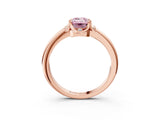 Rose gold Fancy Pink Emerald  Halo Diamond Ring with Round Cluster Setting, Solitaire Band, and Four-Prong Setting_52