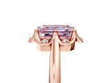 Rose gold Fancy Pink Emerald  Halo Diamond Ring with Round Cluster Setting, Solitaire Band, and Four-Prong Setting_54