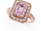 Rose gold Fancy Pink Emerald  Halo Diamond Ring with Split Shank and Four-Prong Setting_33