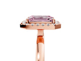 Rose gold Fancy Pink Emerald  Halo Diamond Solitaire with Pavé Band and Four-Prong Setting_97